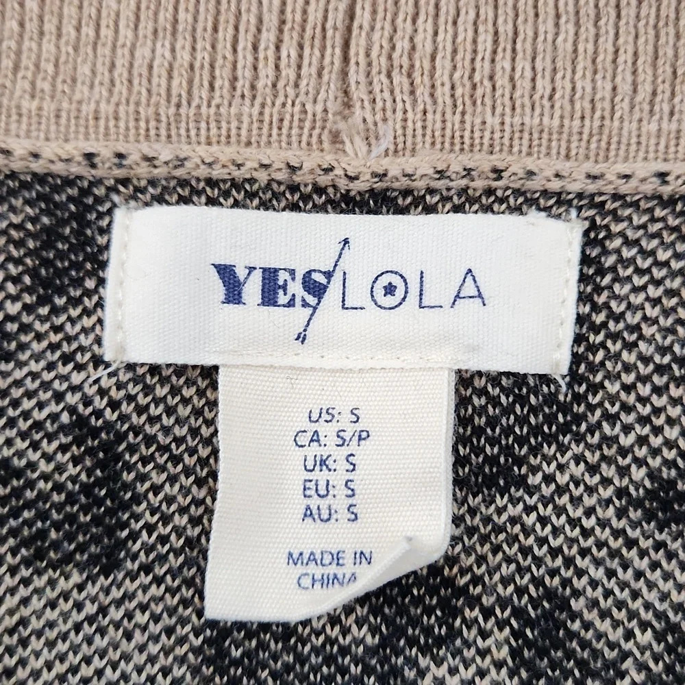 Yes Lola Leopard Print Open Front Cardigan Sweater Size Small Tan Black - Picture 6 of 12